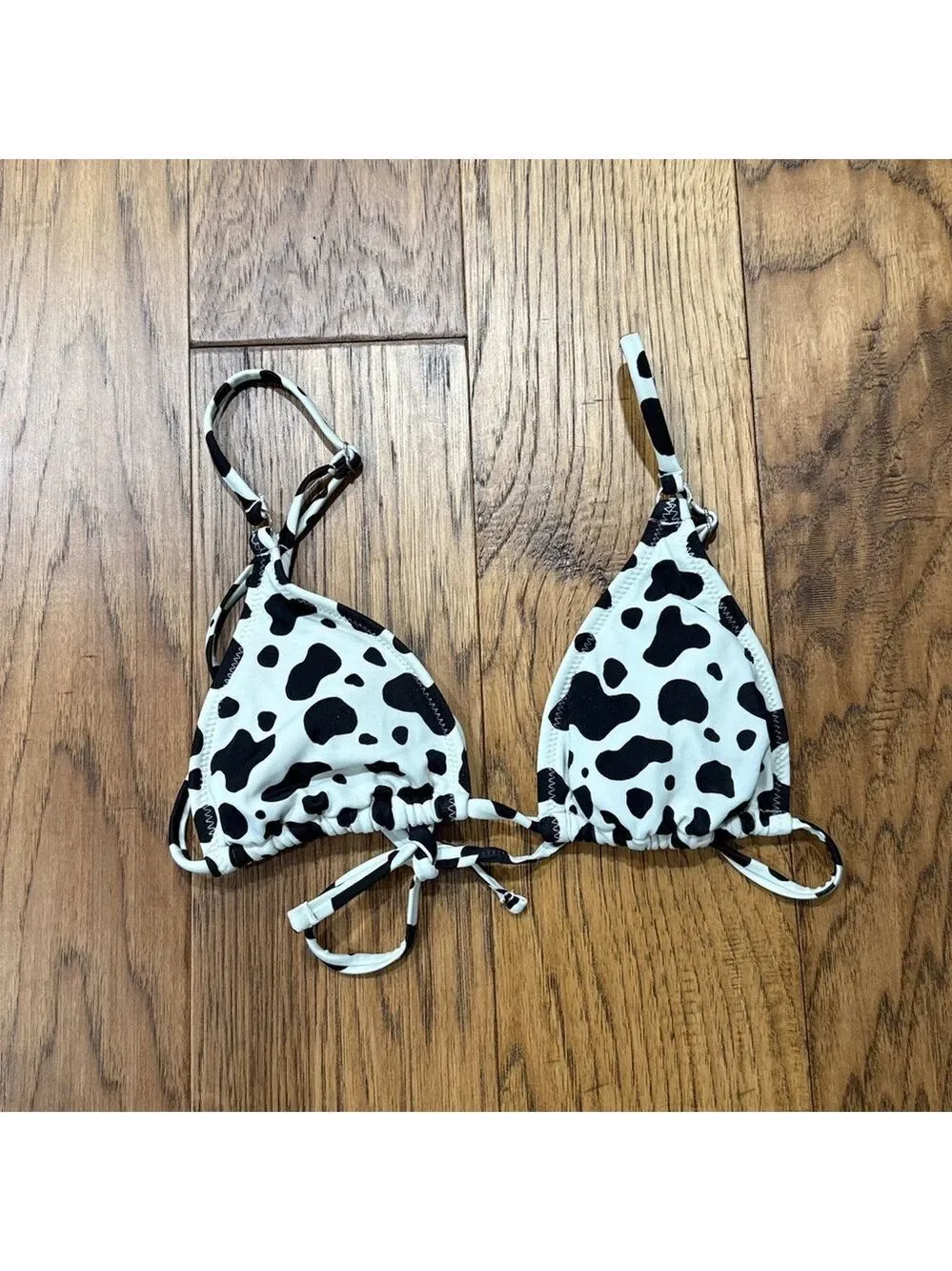 L.A. Hearts by Pacsun black and white cow print string bikini size S